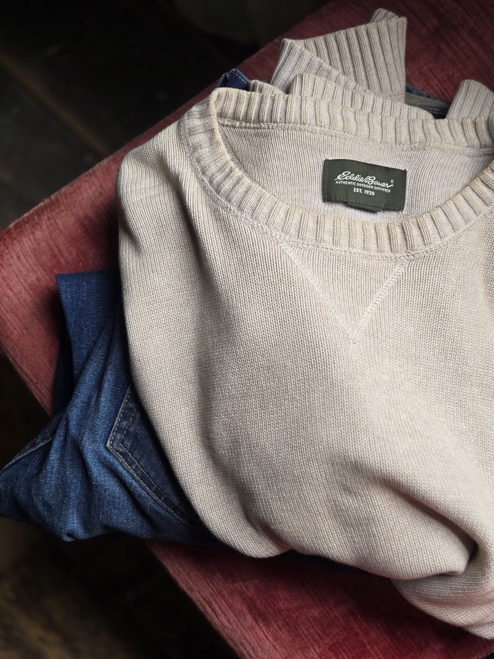 Eddie Bauer Men's Crewneck Sweater - Beige Neutral